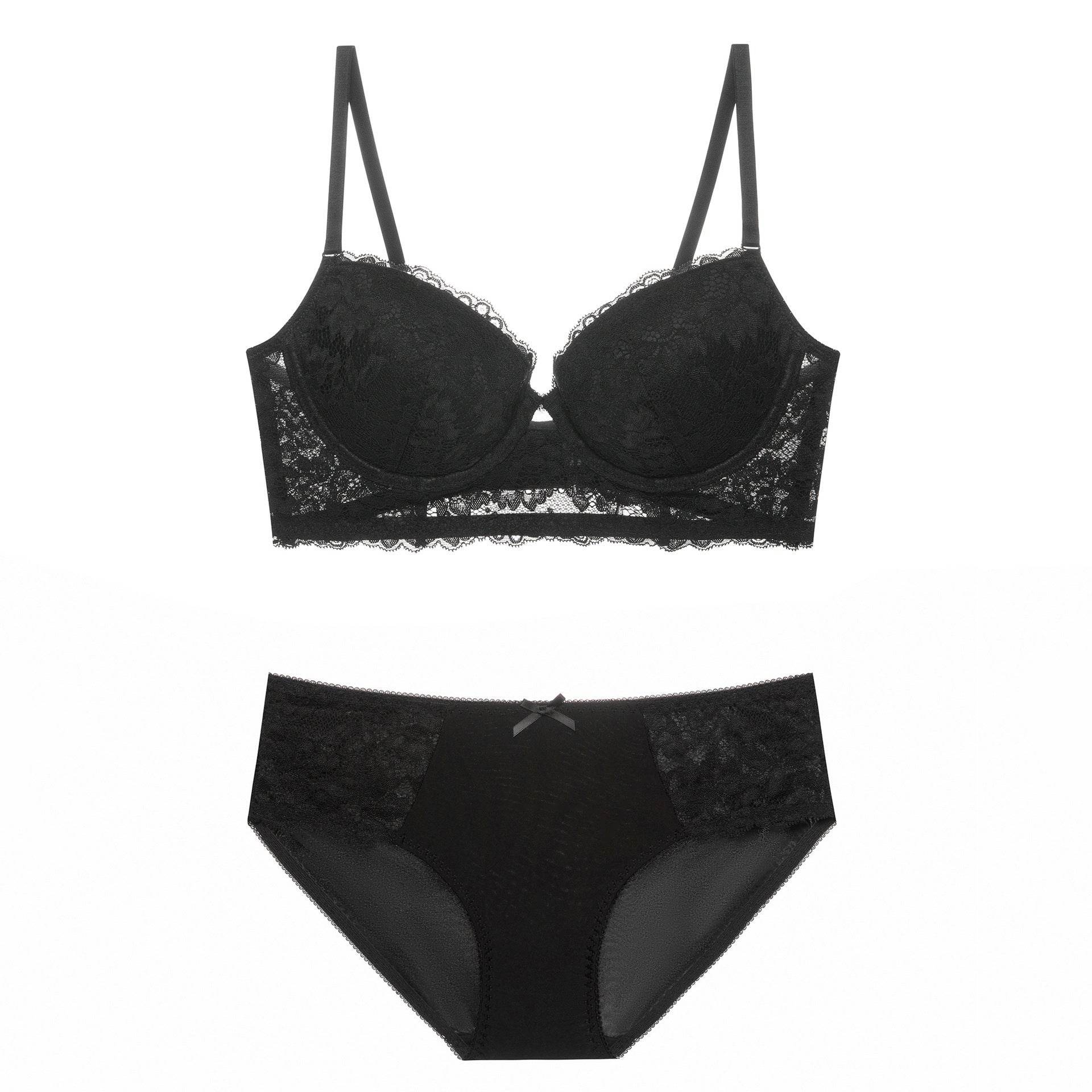 Thin Summer Lace Ultra Thin Anti Drop Small Bra Set - MYLUXURY LANE ENTERPRISE