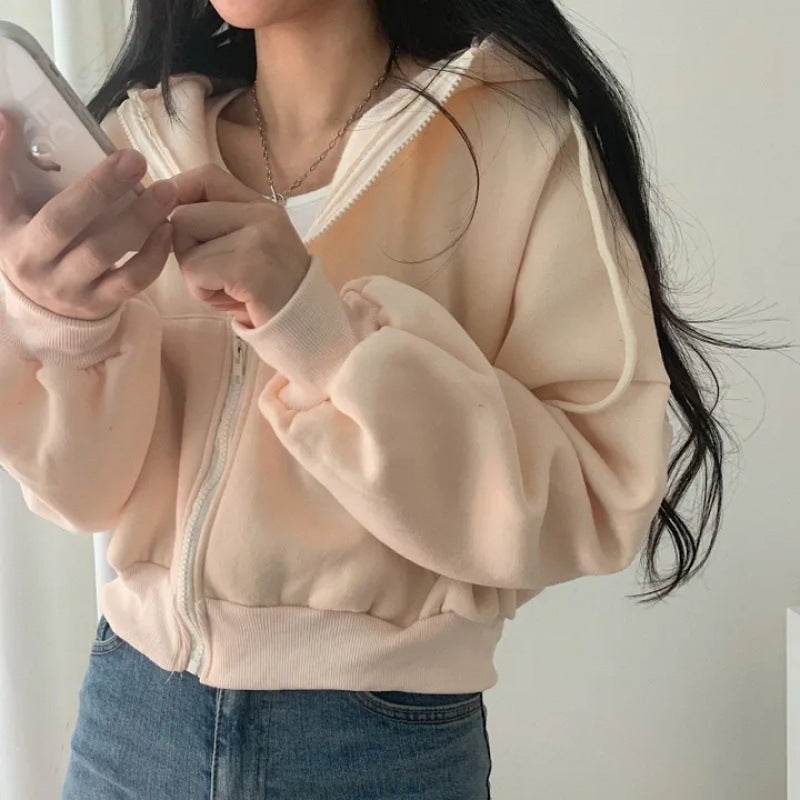 Hooded Cardigan Velvet Padded Thickened Sweater Women - MYLUXURY LANE ENTERPRISE