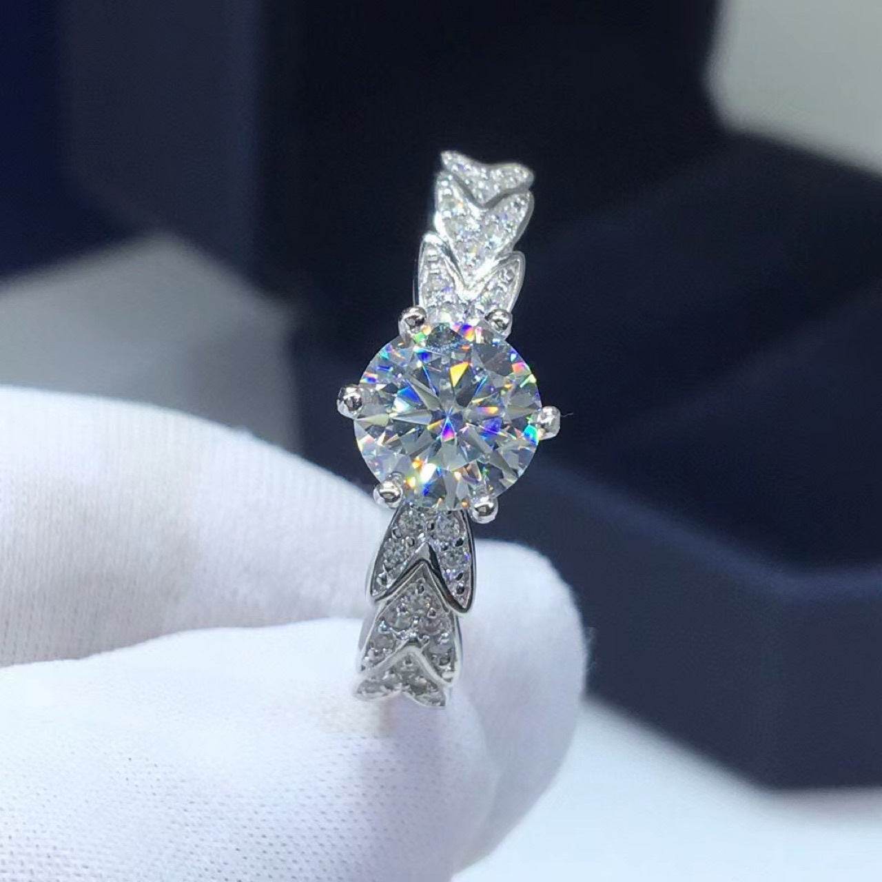 Silver Plated Cupid Moussand Diamond Ring - MYLUXURY LANE ENTERPRISE