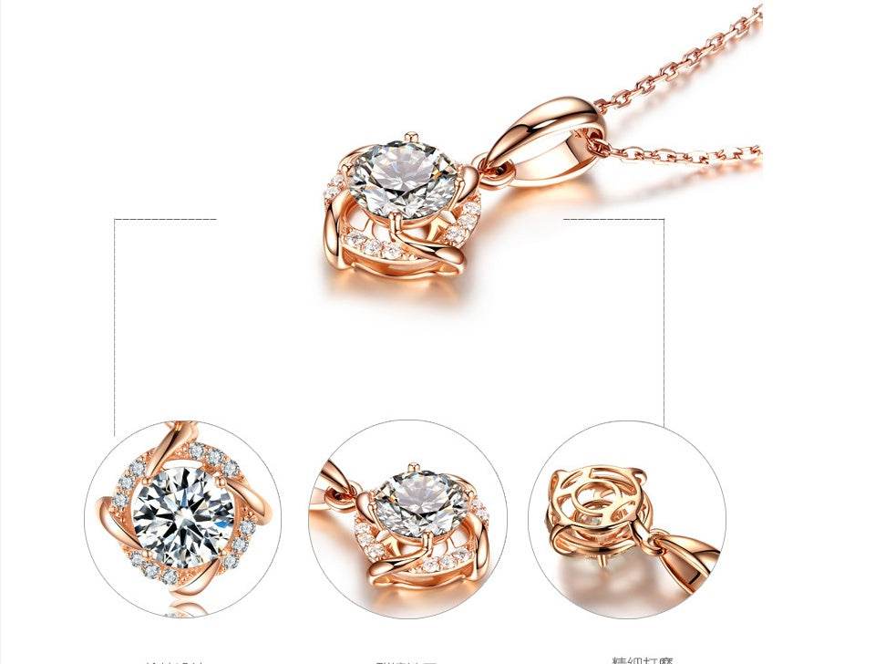 925 Silver Necklace Moissan Diamond Windmill Pendant With Chain - MYLUXURY LANE ENTERPRISE