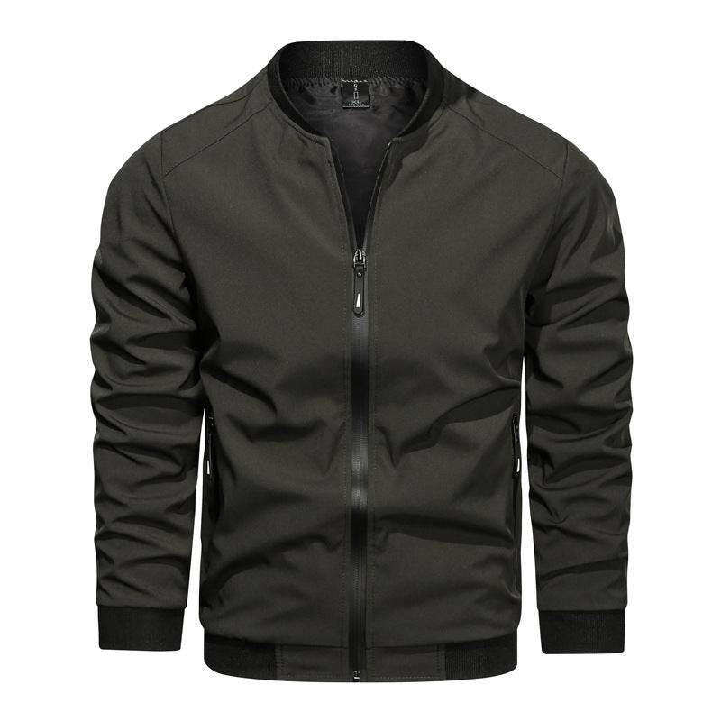 Casual Fashion Slim Men's Solid Color Stand Collar Coat - MYLUXURY LANE ENTERPRISE