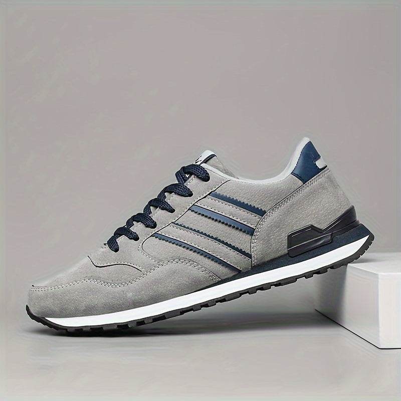 Men's Casual Simple Striped Sneakers, Lightweight Breathable Running Shoes For Outdoor Sports Training Fitness, All Seasons - MYLUXURY LANE ENTERPRISE