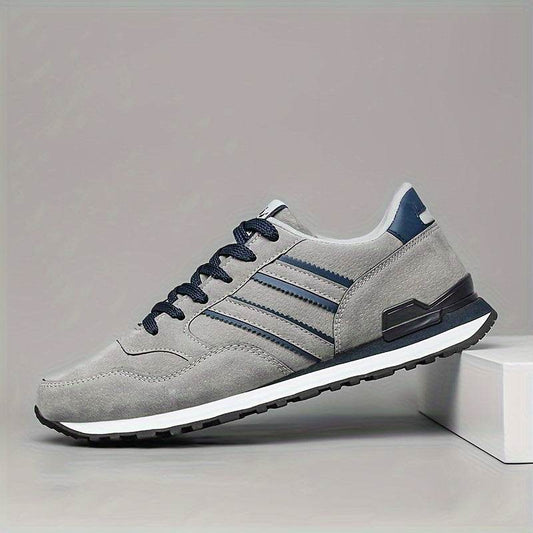 Men's Casual Simple Striped Sneakers, Lightweight Breathable Running Shoes For Outdoor Sports Training Fitness, All Seasons - MYLUXURY LANE ENTERPRISE