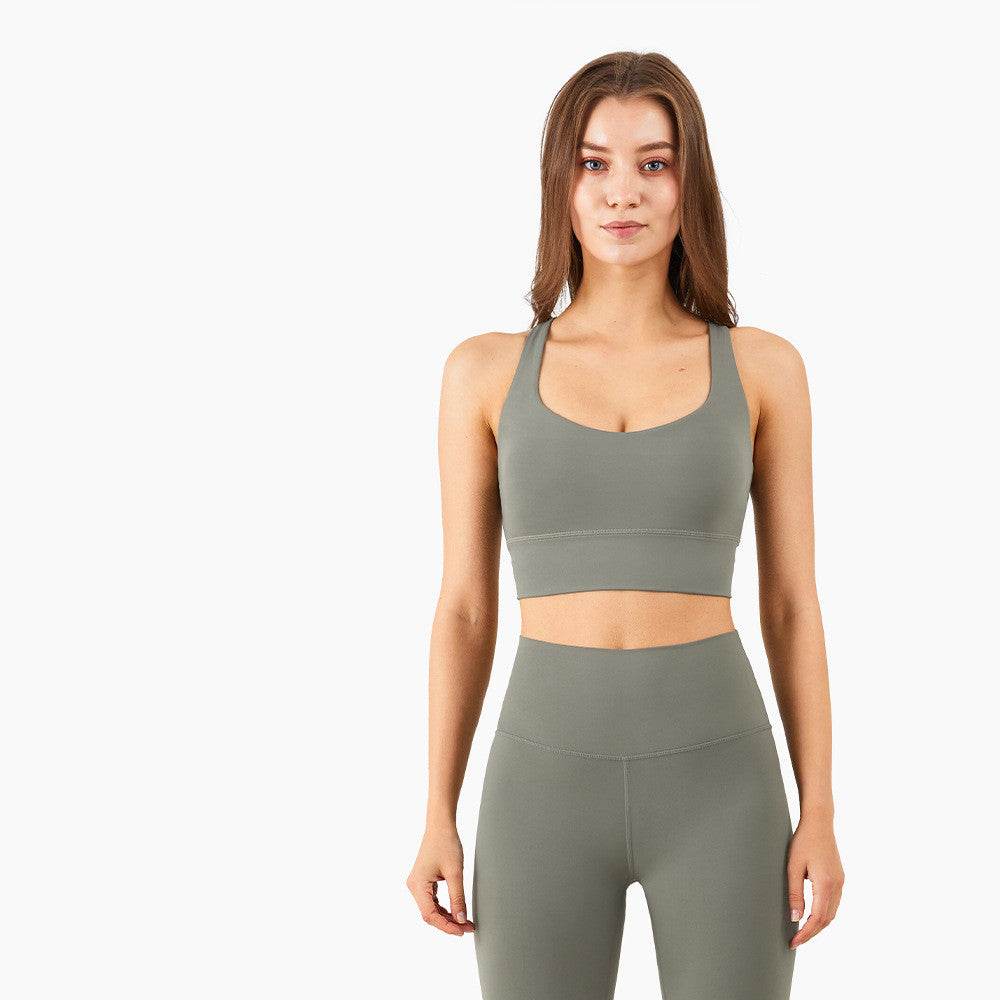 Cross Back Sports Push Up Shape Yoga Bra - MYLUXURY LANE ENTERPRISE