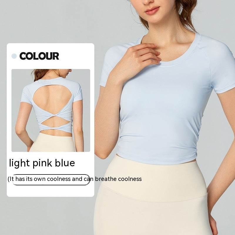 Yoga Clothing Top Women's Semi-fixed Chest Pad Slim Fit - MYLUXURY LANE ENTERPRISE