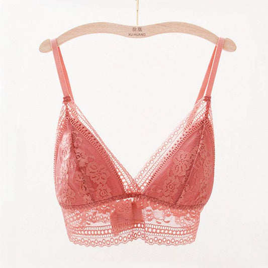 No Steel Ring Triangle Cup French Thin Small Breast Lace Thin Lace Breathable Bra - MYLUXURY LANE ENTERPRISE