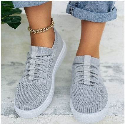 Candy-colored Flying Woven Flat Large Size Women's Casual Shoes - MYLUXURY LANE ENTERPRISE