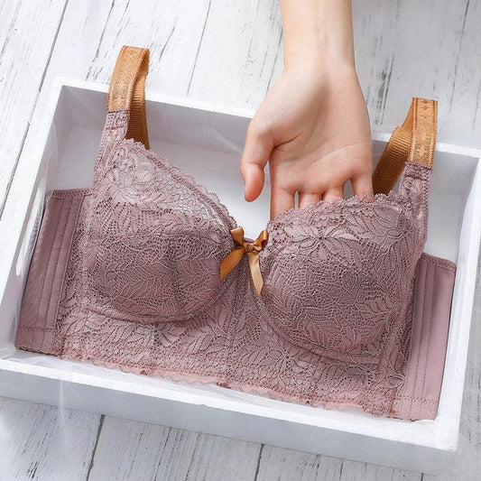 Plus Size Thin Adjustable Bra Sexy Lace Vest-style Chest Reduction Bra Without Steel Ring - MYLUXURY LANE ENTERPRISE