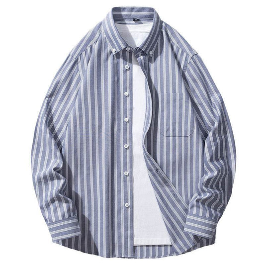 Men's Oxford Long-sleeved Shirt - MYLUXURY LANE ENTERPRISE