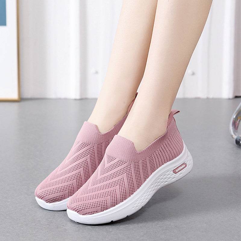 Casual Mesh Shoes Sock Slip On Flat Shoes For Women Sneakers Casual Soft Sole Walking Sports Shoe - MYLUXURY LANE ENTERPRISE