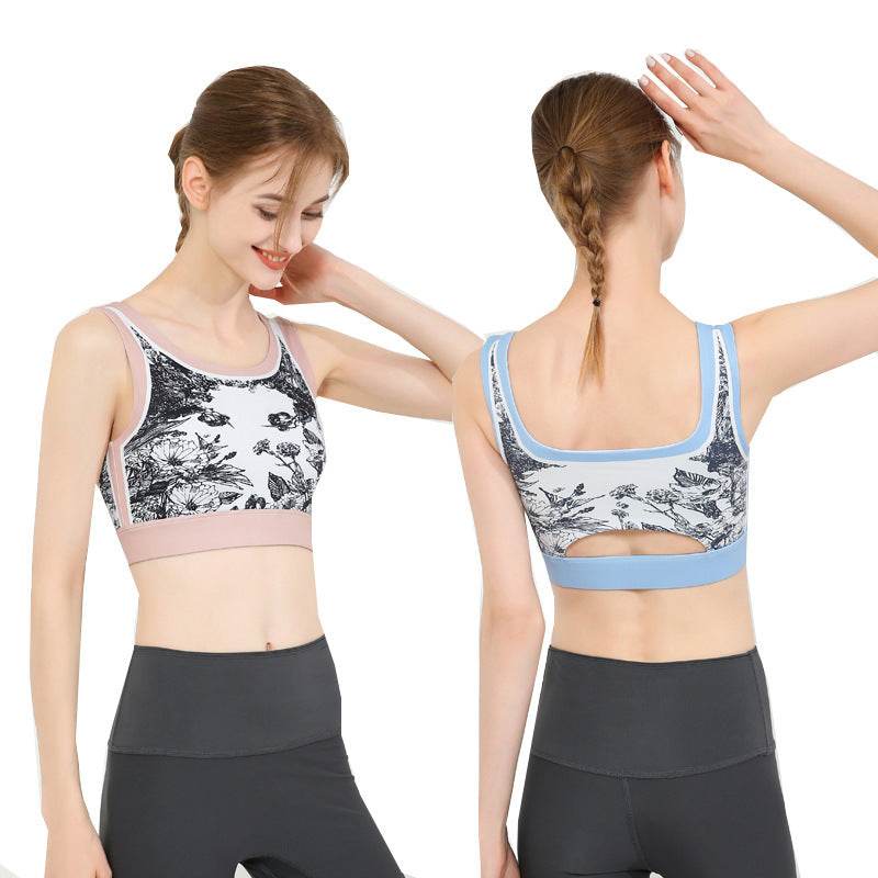 Women's Printed Vest Beautiful Back Wrapped Chest Shockproof Yoga Jacket - MYLUXURY LANE ENTERPRISE