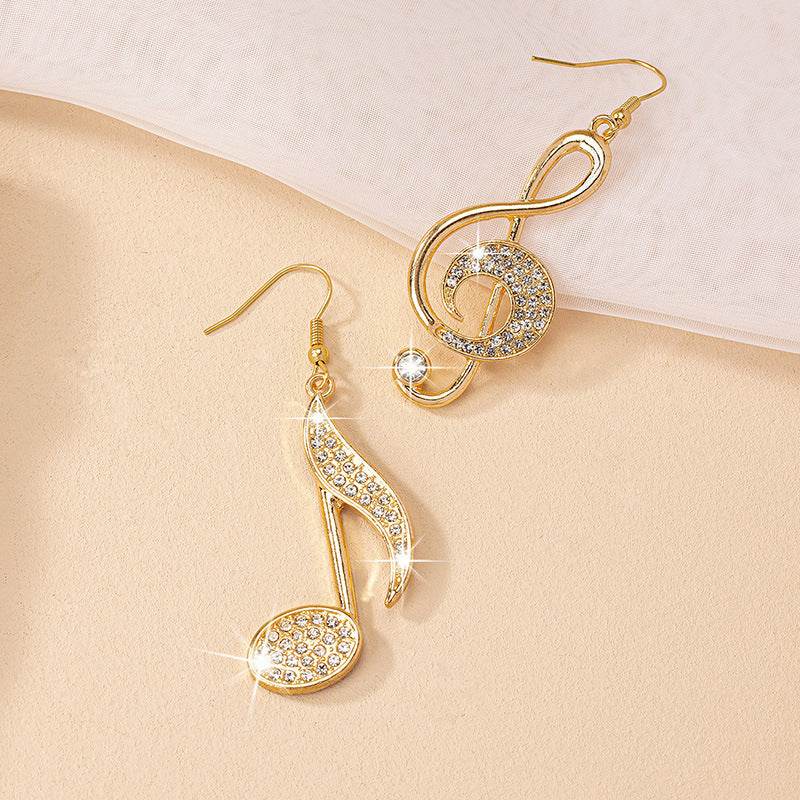 Female Gemstone Note Exaggerated Personality Earrings - MYLUXURY LANE ENTERPRISE