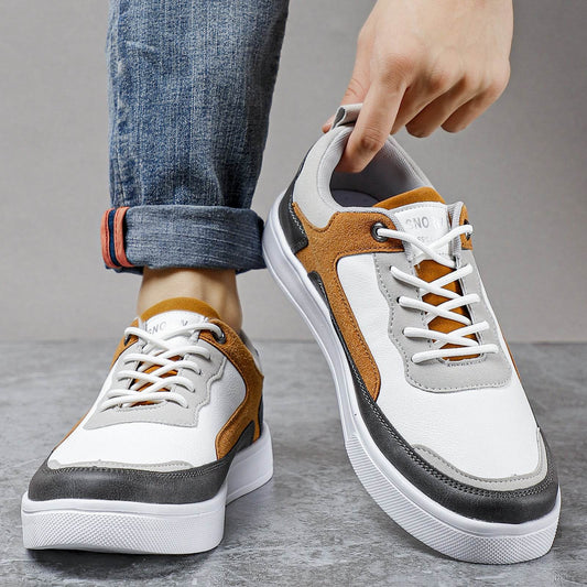 Men's Stylish And Lightweight Leather Surface Color Matching Casual Shoes - MYLUXURY LANE ENTERPRISE