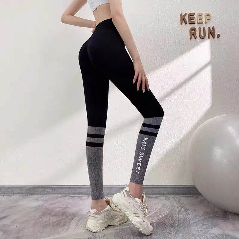 Letter Hip Fitness Training Pant Cropped Leggings - MYLUXURY LANE ENTERPRISE