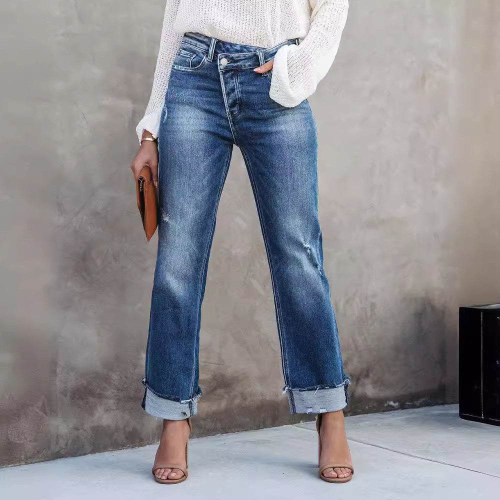 Women's Fashion Individual Casual Loose Jeans - MYLUXURY LANE ENTERPRISE