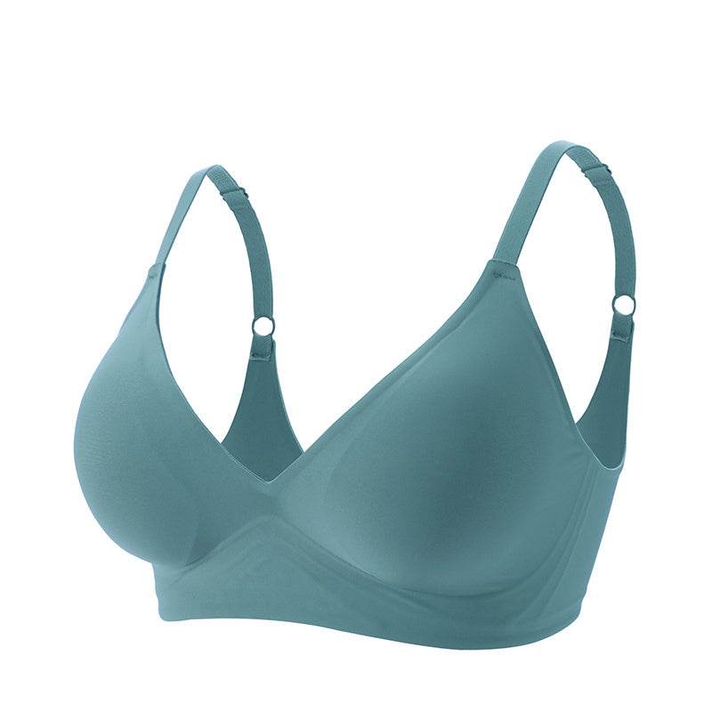 New Jelly Rubber Underwear Female No Steel Ring Small Chest Gather Beautiful Back Seamless Sleep Bra Set - MYLUXURY LANE ENTERPRISE