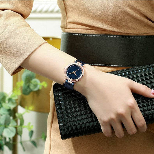 Mesh Waterproof Diamond Inlaid Women's Watch - MYLUXURY LANE ENTERPRISE