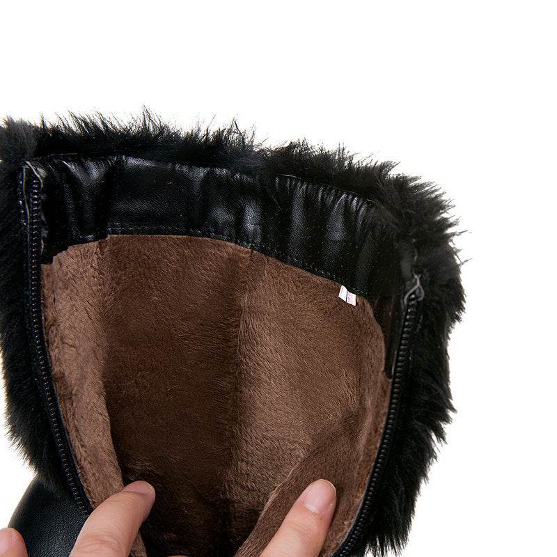 Autumn And Winter Short Boots Snow Female Buskin Female Boots Chunky Heel Booties - MYLUXURY LANE ENTERPRISE