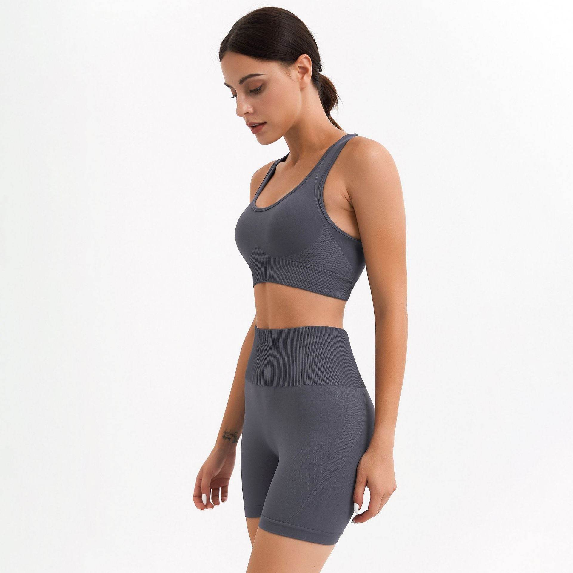 Gym Suit Push Up Women Bra Seamless Shorts - MYLUXURY LANE ENTERPRISE