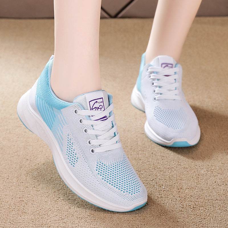 Women's Breathable Flying Woven Lace-up Fashionable Sports Shoes - MYLUXURY LANE ENTERPRISE