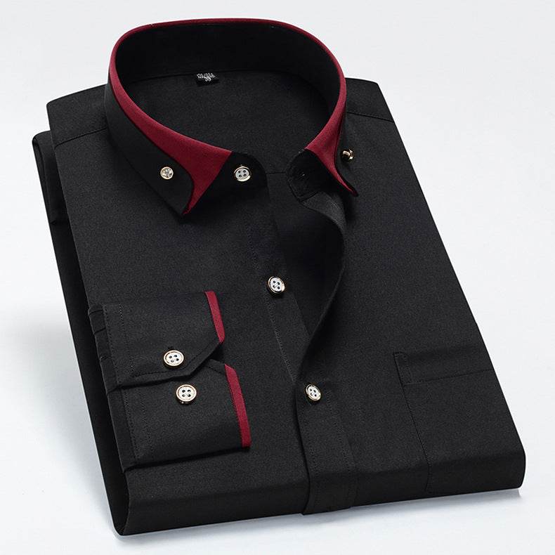 Men's Stretch Long Sleeve Shirt Casual And Comfortable Non-ironing - MYLUXURY LANE ENTERPRISE