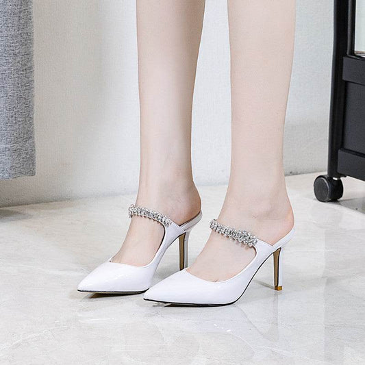 European And American New Pointed Rhinestone High Heels Sexy Back Space - MYLUXURY LANE ENTERPRISE