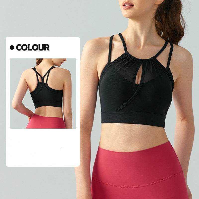Big Tree Clothing Yoga Vest Women's Mesh Yarn False Two Pieces Workout Clothes - MYLUXURY LANE ENTERPRISE