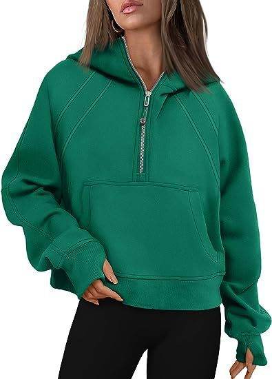 Zipper Hoodies Sweatshirts With Pocket Loose Sport Tops Long Sleeve Pullover Sweaters Winter Fall Outfits Women Clothing - MYLUXURY LANE ENTERPRISE