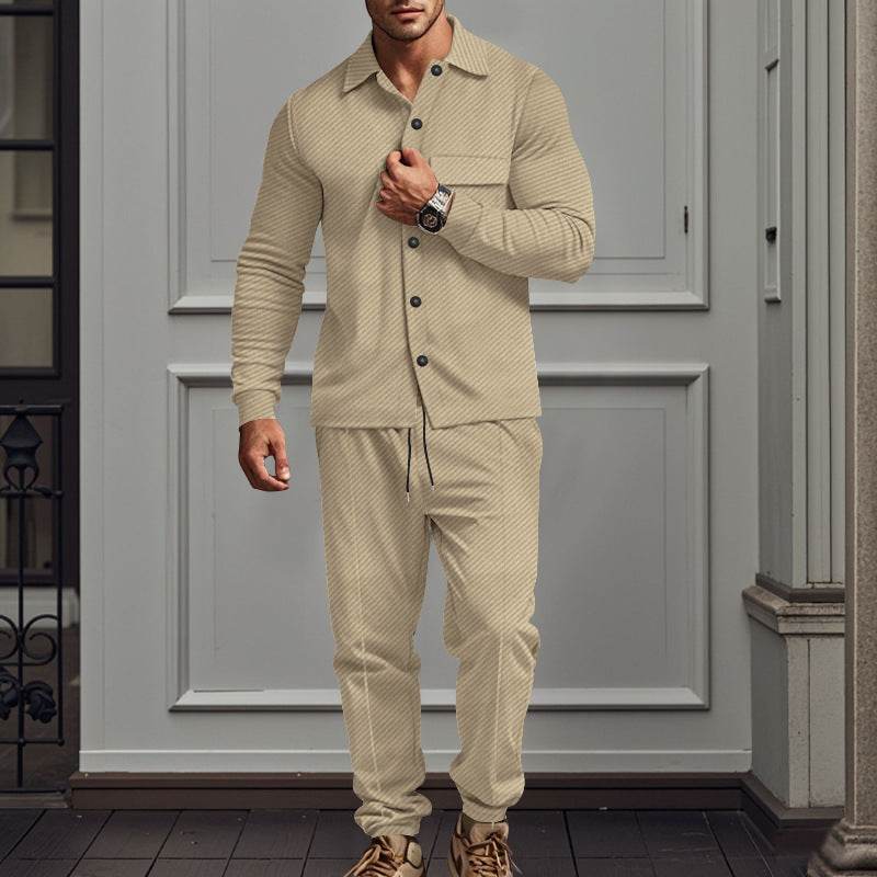 Fall And Winter Lapels Heavy Jacquard Trousers Suit - MYLUXURY LANE ENTERPRISE