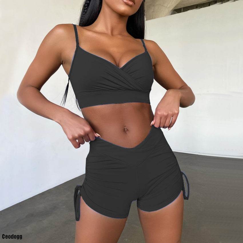 Cross Strap Hollow Yoga Wear Hollow Tight Sling Sports Top Bra Casual - MYLUXURY LANE ENTERPRISE