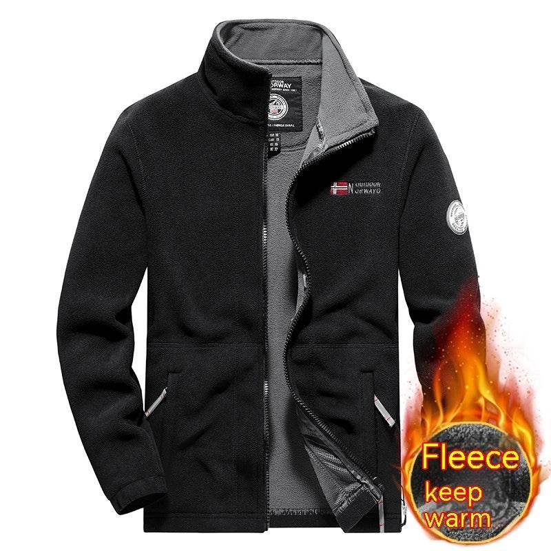Men's Fashion Double Polar Warm Stand Collar Fleece Jacket - MYLUXURY LANE ENTERPRISE