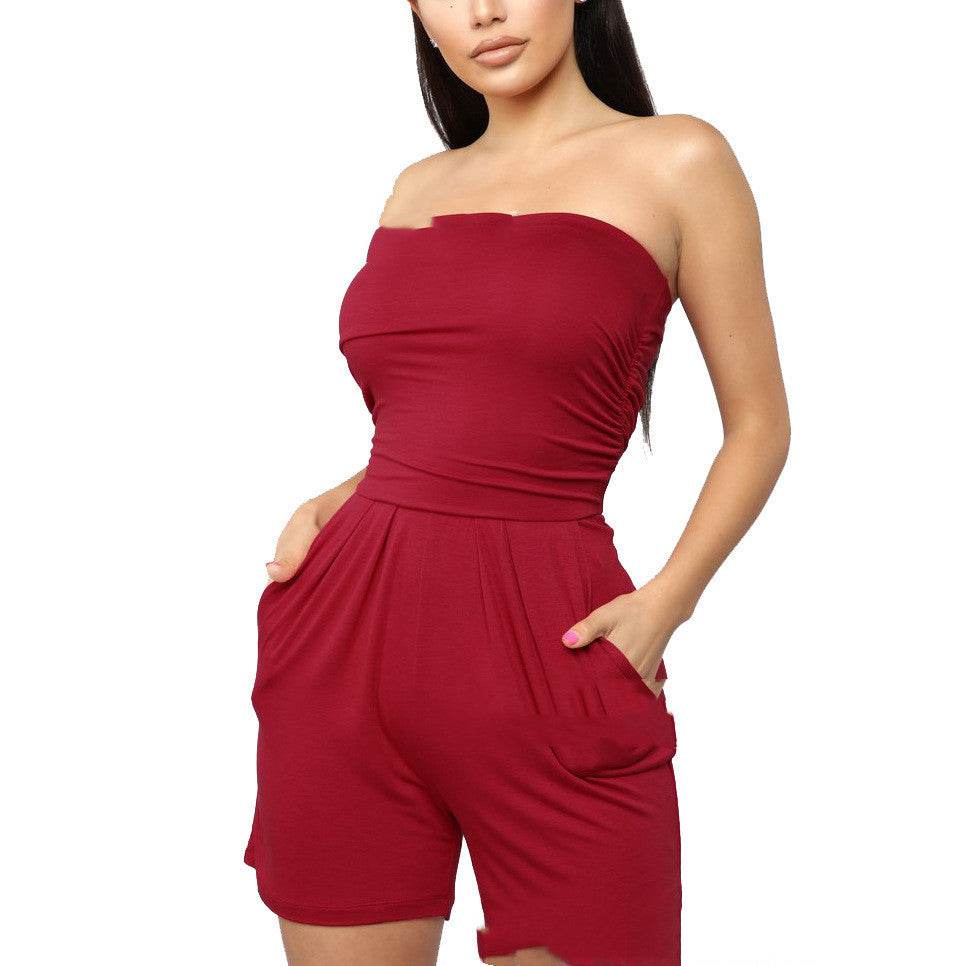 Sexy Wrapped Chest And Comfortable Home Jumpsuit - MYLUXURY LANE ENTERPRISE