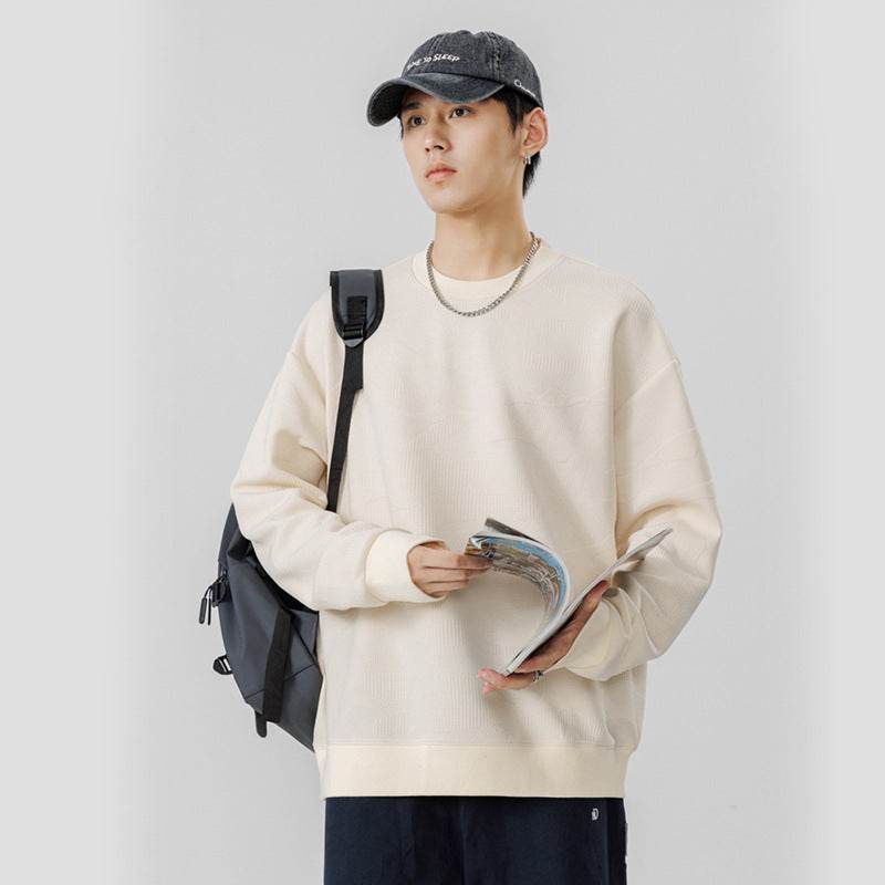 Round Neck Top Loose Casual Long Sleeves - MYLUXURY LANE ENTERPRISE