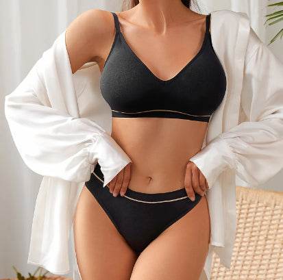 Thin Breathable Low Waist Underwear Underwear Suit V-neck Without Steel Ring - MYLUXURY LANE ENTERPRISE