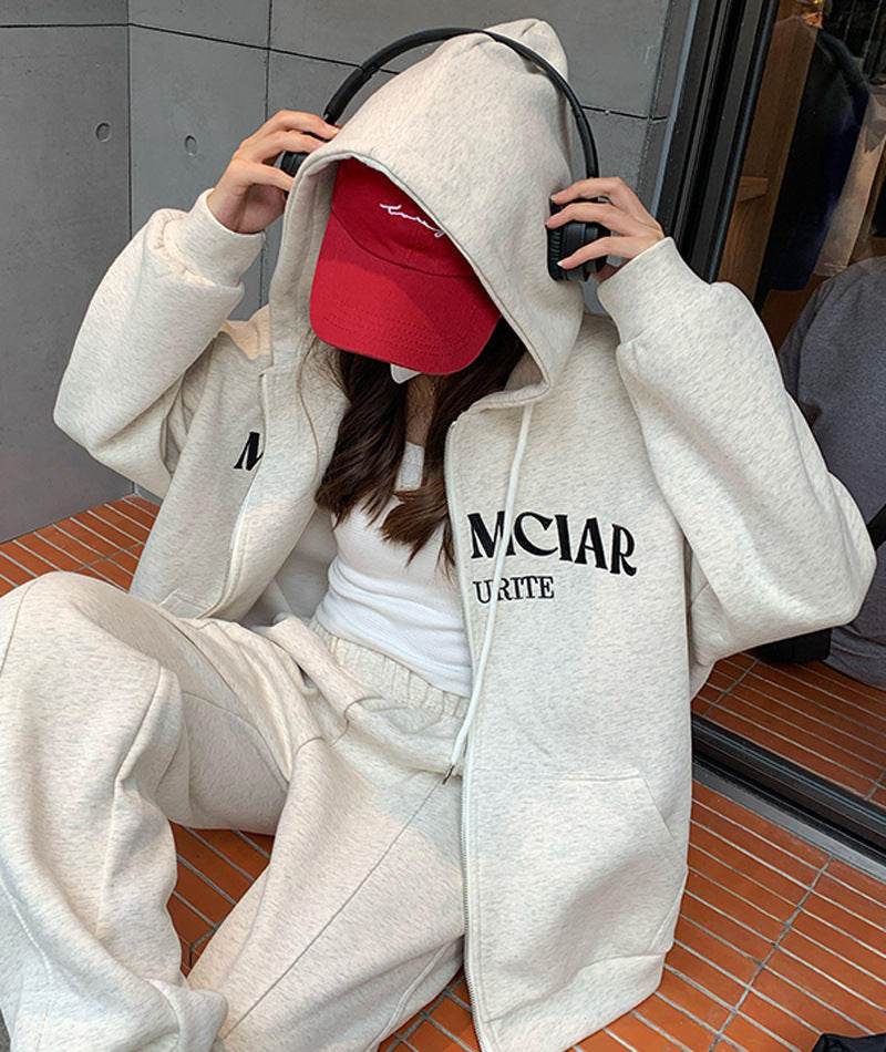 Women's Retro Easy Matching Loose Zip Hoodie Coat - MYLUXURY LANE ENTERPRISE