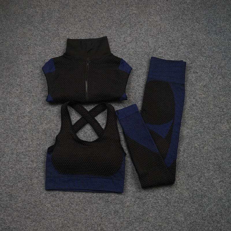 Three-piece Stretch Fitness Pants Sports Yoga Suit - MYLUXURY LANE ENTERPRISE