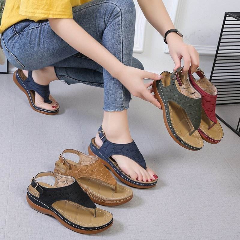 Summer Shoes Roman Retro Style Clip Toe Sandals Women Ankle Buckle Shoes - MYLUXURY LANE ENTERPRISE