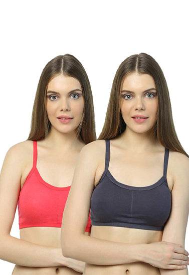 2-Pack Cotton Cage Strap Back Sports Bra - MYLUXURY LANE ENTERPRISE