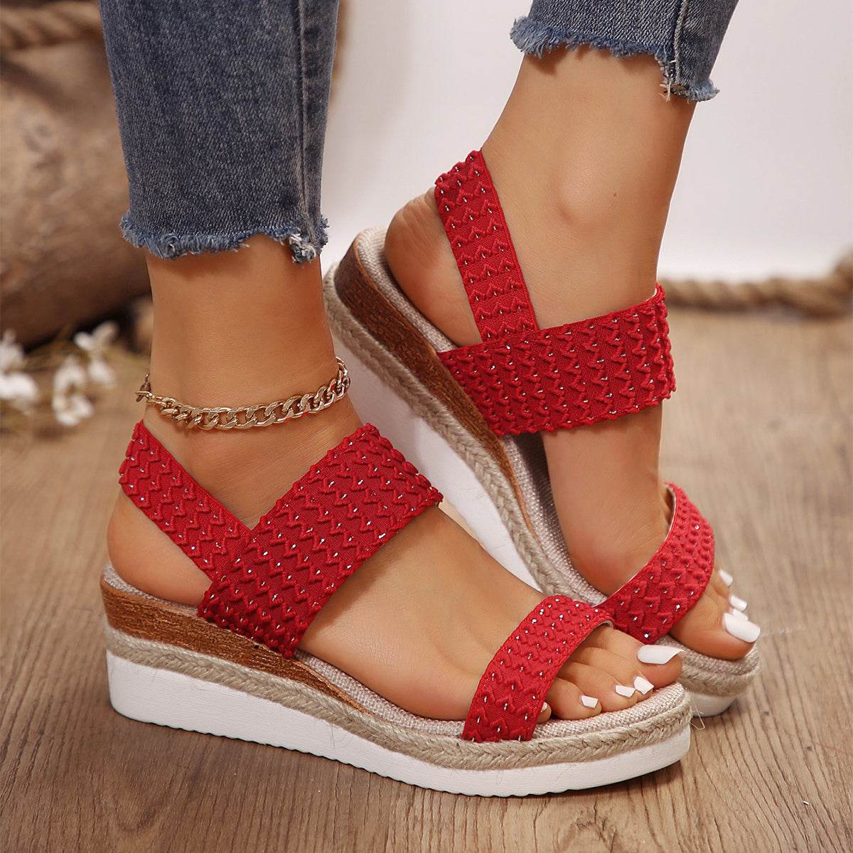 Summer Fashion Wedge Sandals For Women Peep-toe Shoes For Women - MYLUXURY LANE ENTERPRISE