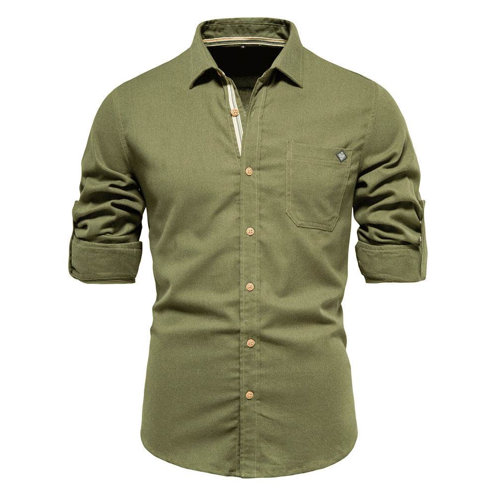 Men's Fashion Casual Lapel Long Sleeve Shirt - MYLUXURY LANE ENTERPRISE