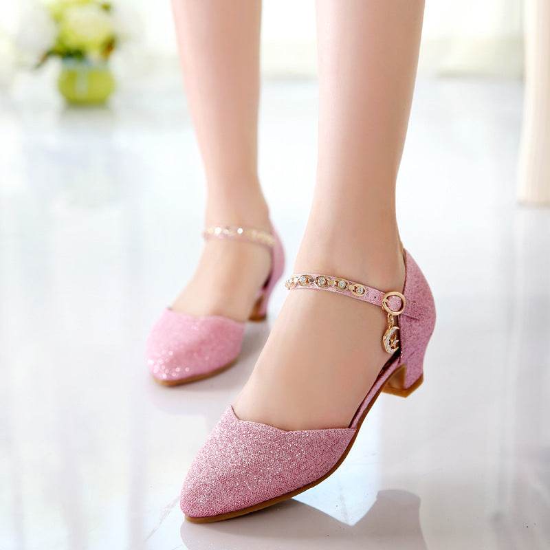 Half Sandals Autumn Pointed Toe Children's High-heeled Princess Shoes - MYLUXURY LANE ENTERPRISE