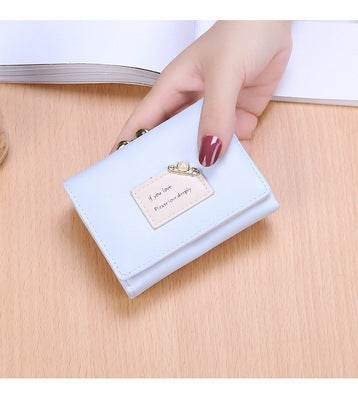 Ladies Simple Leather Short Folding Wallet - MYLUXURY LANE ENTERPRISE