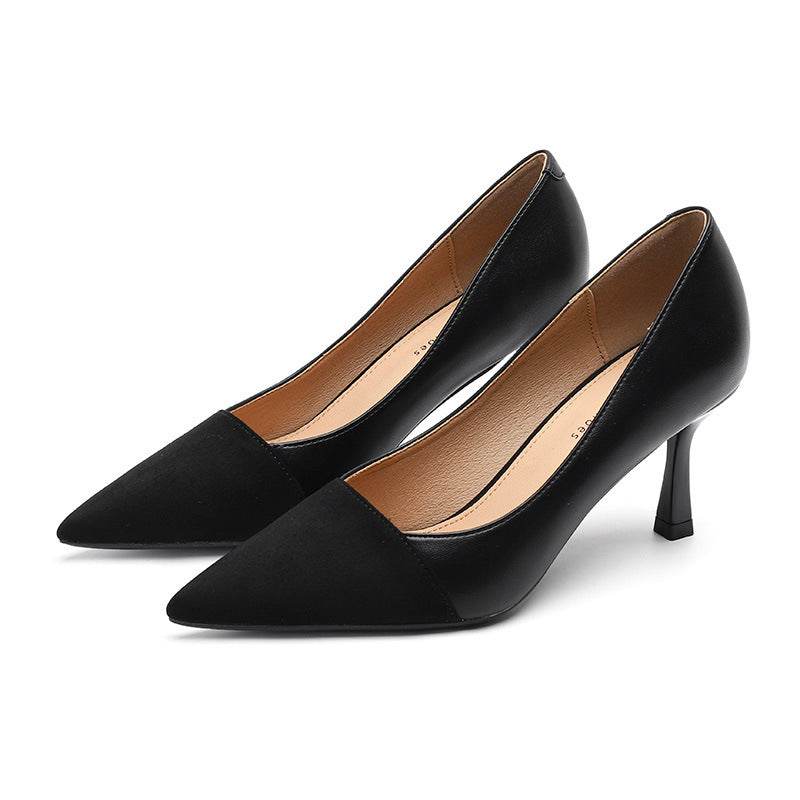 Color-blocking Stiletto Heel Pumps Female Commuter Shallow Mouth Pointed - MYLUXURY LANE ENTERPRISE