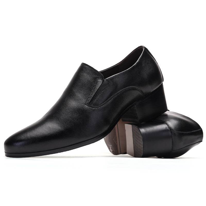 High Heel Pointed Leather Shoes Genuine Leather Men's Elevator Shoes - MYLUXURY LANE ENTERPRISE