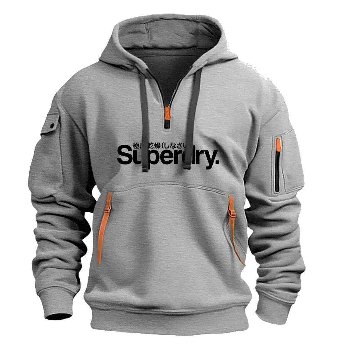 Neckline Zipper Hooded Pullover Men's Sweater Multi-pocket - MYLUXURY LANE ENTERPRISE