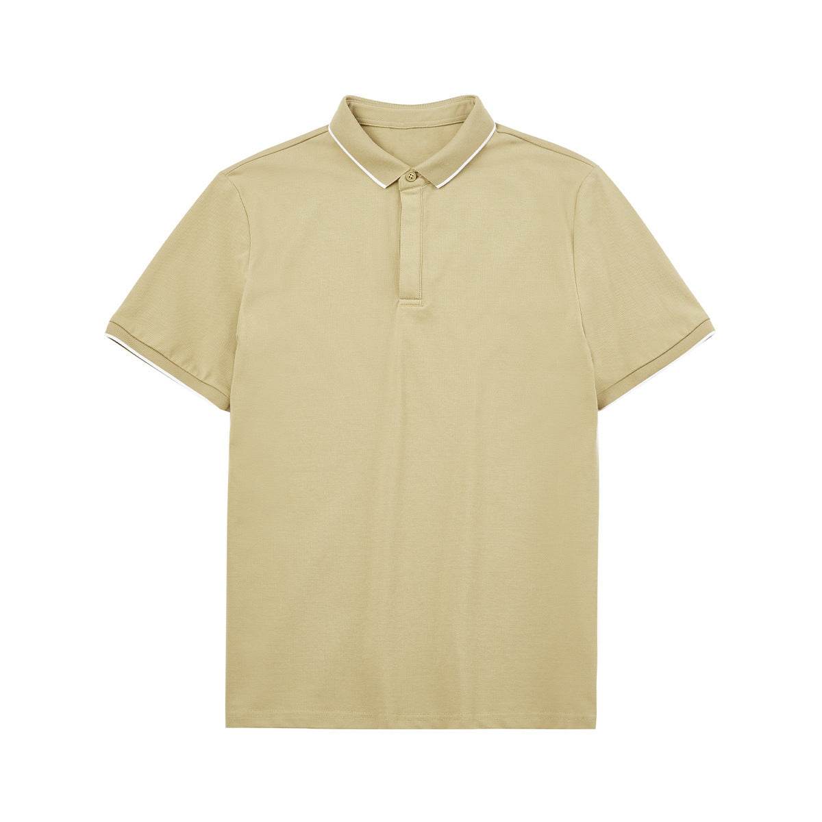 Simple Short-sleeved Polo Shirt Striped Contrast Color Lapels - MYLUXURY LANE ENTERPRISE