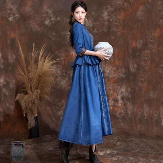 Lace Up Waist To Show Thin Sleeve Temperament Dress - MYLUXURY LANE ENTERPRISE