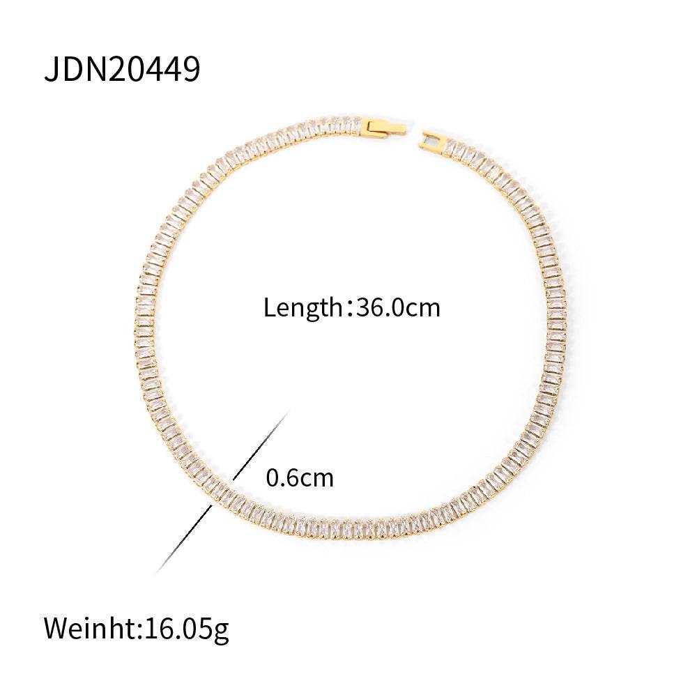 French Retro Square Cubic Zircon Bracelet Necklace For Women - MYLUXURY LANE ENTERPRISE