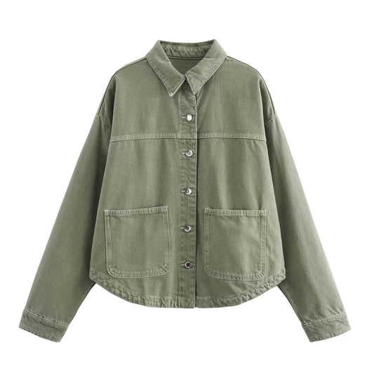 Women's Street Fashion Denim Shirt Jacket - MYLUXURY LANE ENTERPRISE
