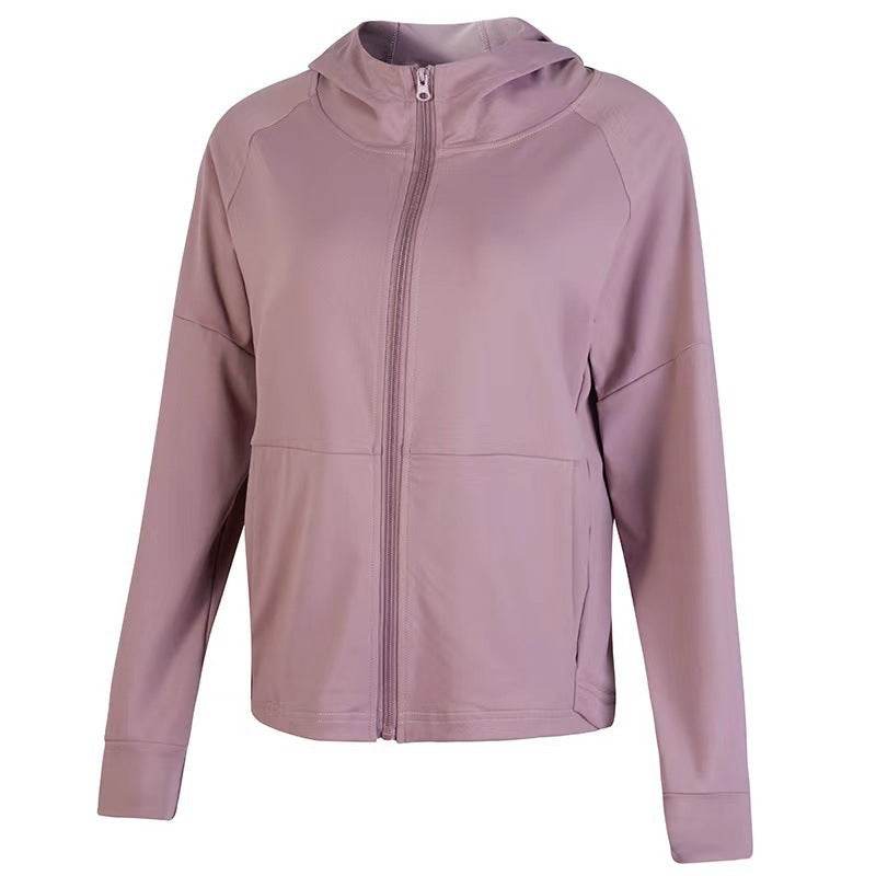 Yoga Clothing Top Long-sleeve Zipper Hooded Sports Jacket - MYLUXURY LANE ENTERPRISE